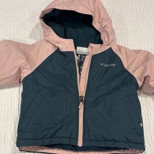 Columbia Alpine Action II Kids Pink and Teal Hooded Jacket